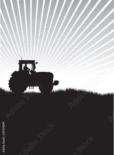 tractor in a field