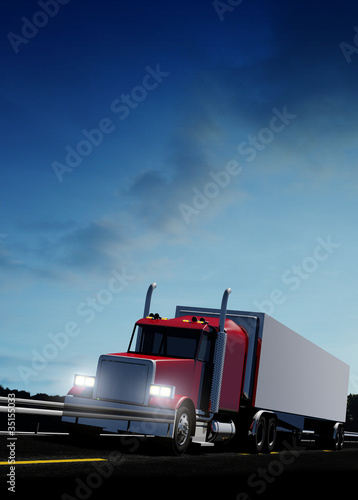 Red Semi Truck