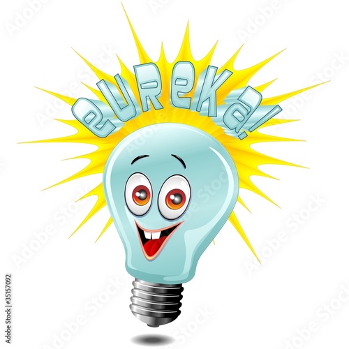Lampadina Idea Eureka-Idea Solution Light Bulb-Vector