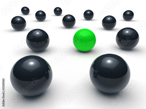 3d ball network green black