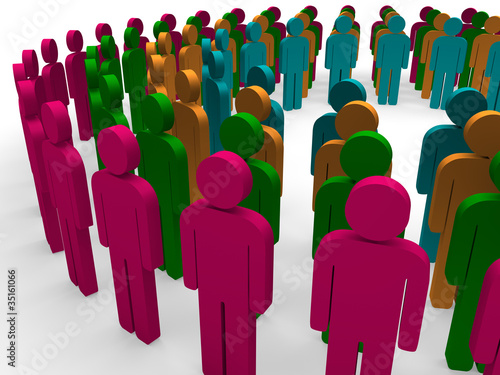 3d teamwork community circle