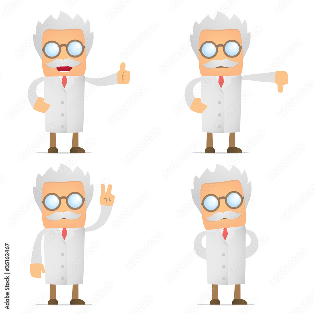 funny cartoon scientist hold thumb up and down funny cartoon scientist hold thumb up and down