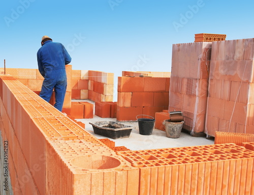 Quadro su tela Chantier de maçonnerie