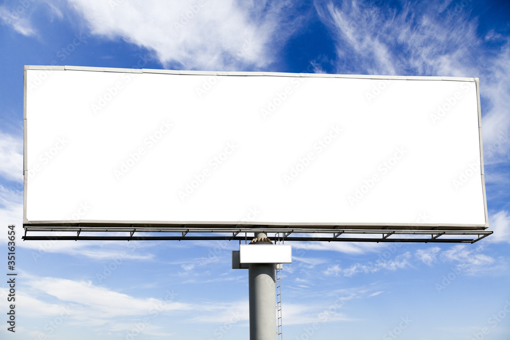 Blank billboard on blue sky Blank billboard on blue sky
