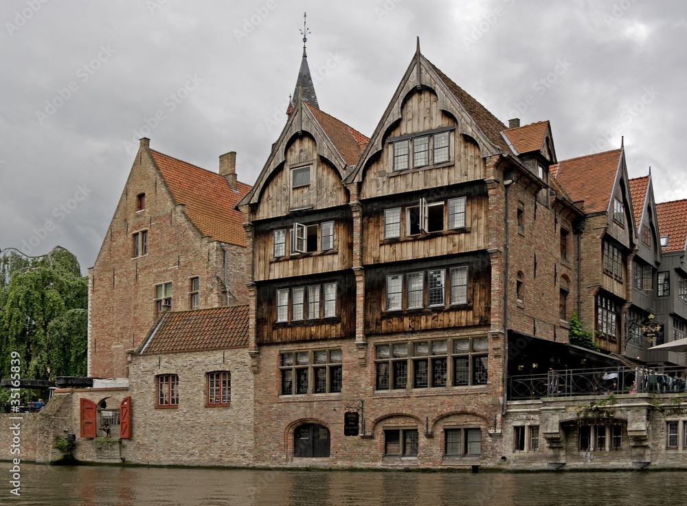 Naklejka premium House with Wooden Facade