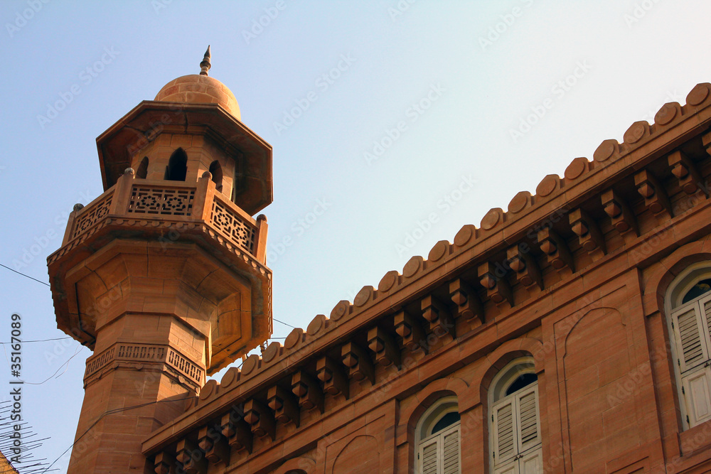 Minaret of Bohra Mosque in Karachi, Pakistan