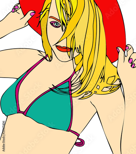 Donna in costume da bagno