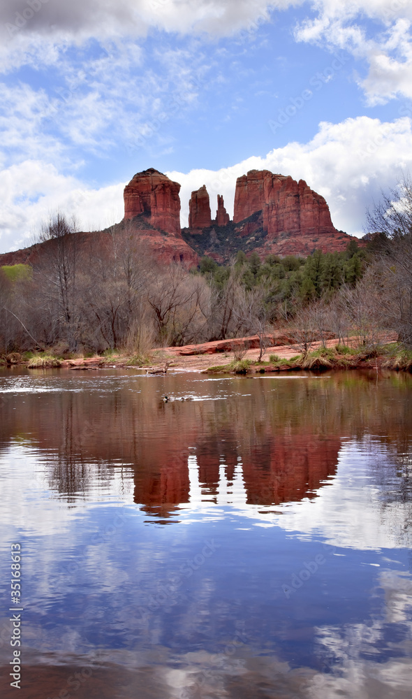 Cathedral Rock Canyon Oak Creek Reflection Sedona Arizona