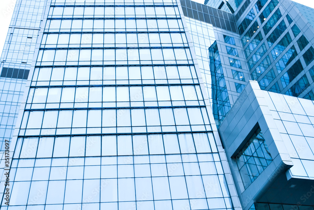 Obraz premium transparent glass wall of office building