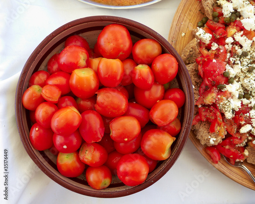 fresh juicy small tomatoes bowl