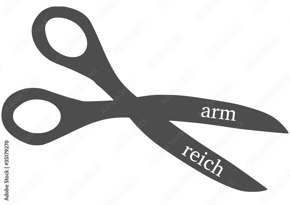 Schere Zwischen Arm Und Reich Englisch Schere zwischen arm und reich Stock-Illustration | Adobe Stock