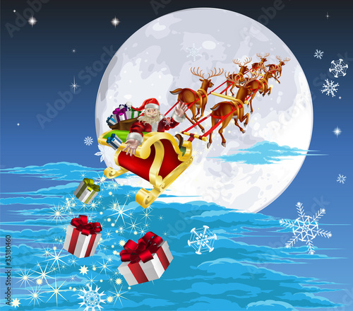 Santa in his sled