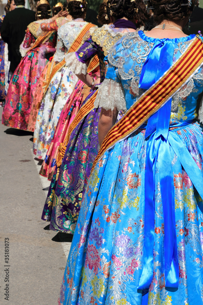 falleras costume fallas dress detail from Valencia falleras costume fallas dress detail from Valencia