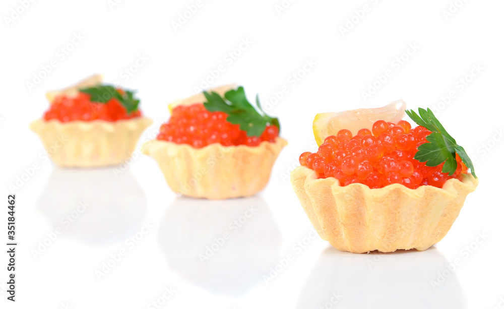 caviar red is in a panary small basket caviar red is in a panary small basket