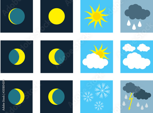 Weather. Icons. Vector illustration