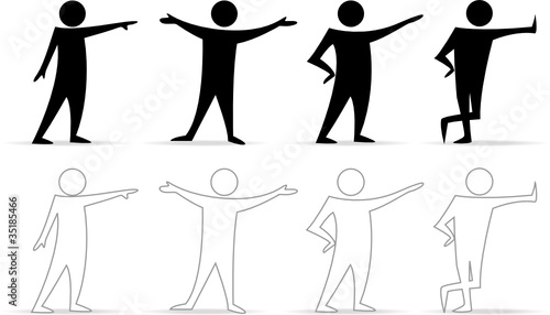 Business man 2D - Outline and plain