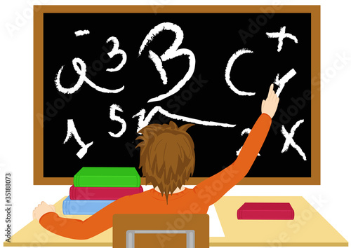 Studente alza la mano