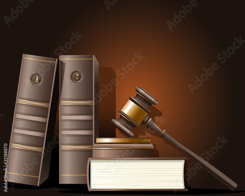 Judge gavel and book of law