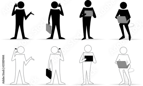 Business man 2D - Communication - Outline