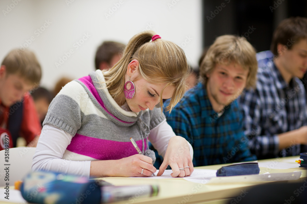college student sitting in a classroom college student sitting in a classroom