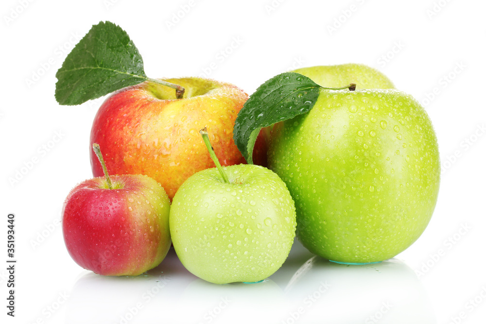 Many fresh ripe apples isolated on white Many fresh ripe apples isolated on white
