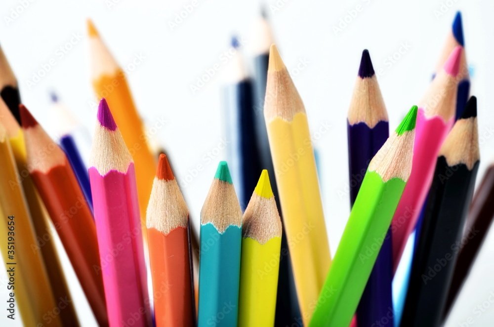 Creative shot of colored pencils