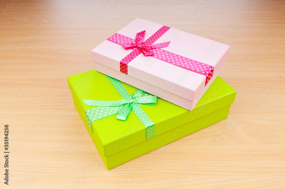 Giftboxes on the background