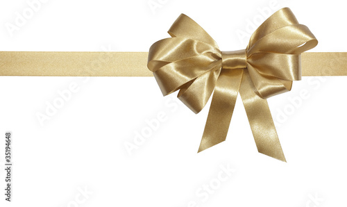 Gold satin bow