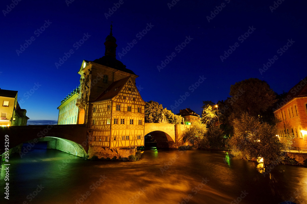 Bamberg Rathaus Nacht - Bamberg townhall by night 01