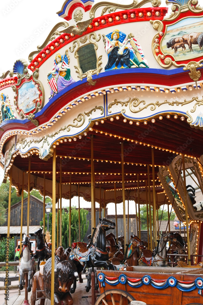 Carousel with horses