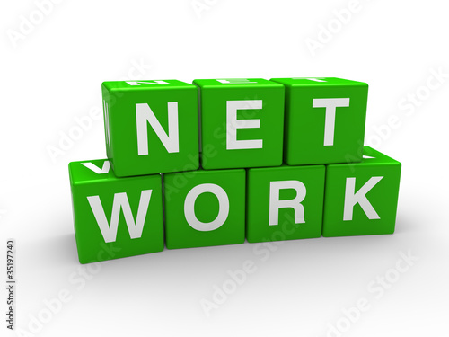 3d network green cube