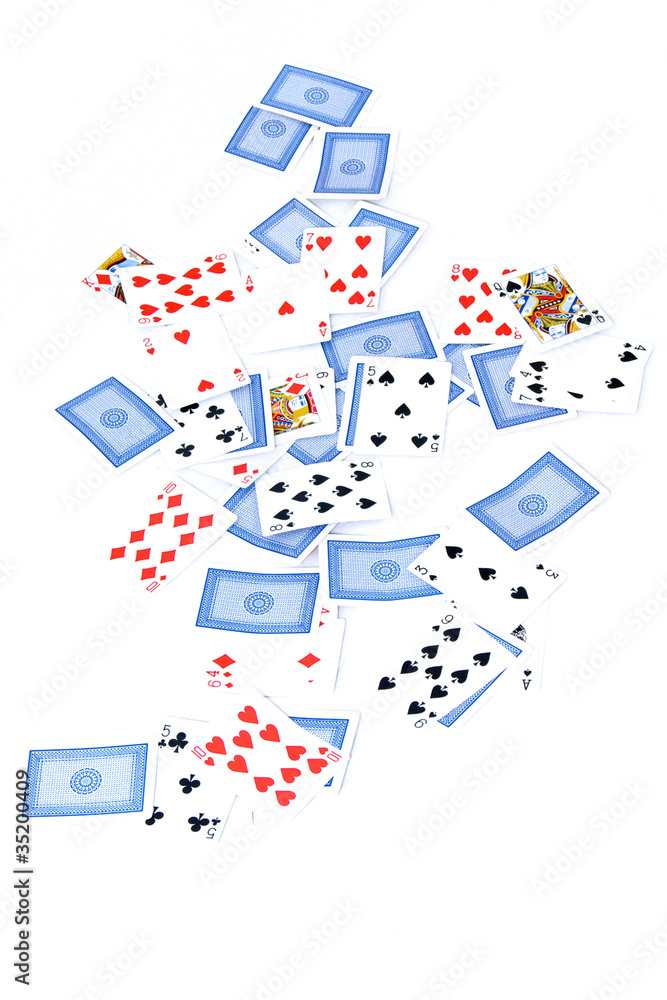 Playing card deck on white Playing card deck on white