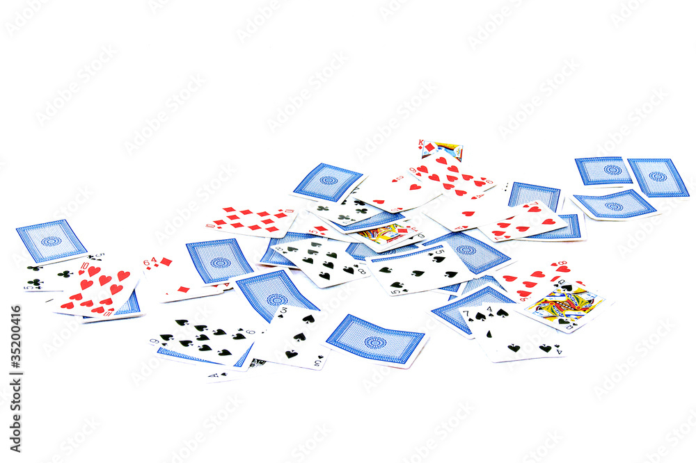 Playing cards on white Playing cards on white