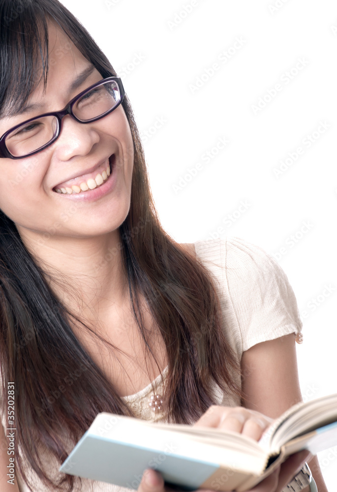 Reading a Book and Laughing Reading a Book and Laughing