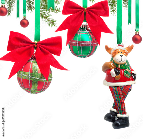 christmas balls on white background