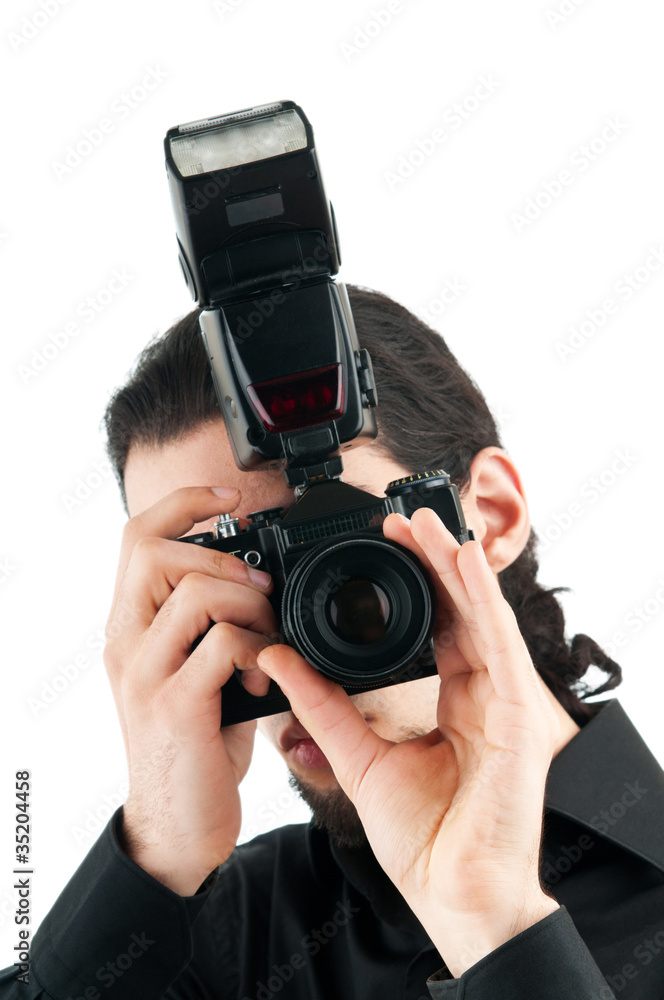Photographer with the digital camera Photographer with the digital camera