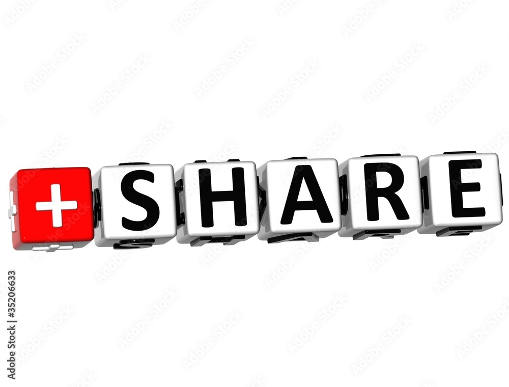 3D Share block text 3D Share block text