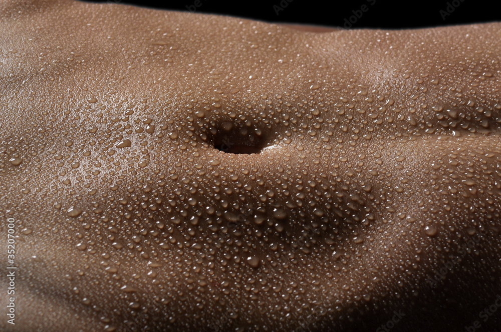 Belly of guy with drops Belly of guy with drops
