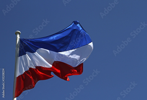 Schleswig-Holstein-Fahne im Wind