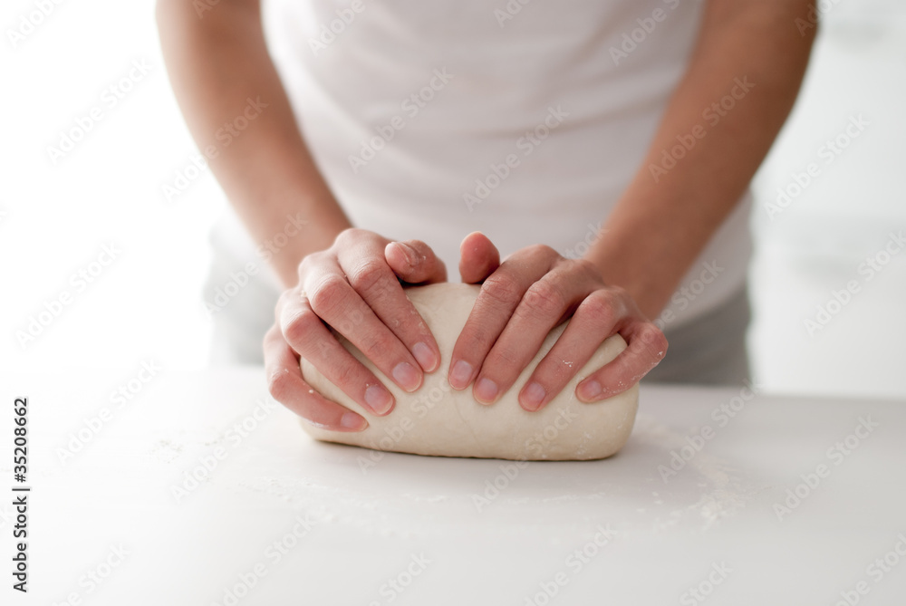 Woman making dough Woman making dough