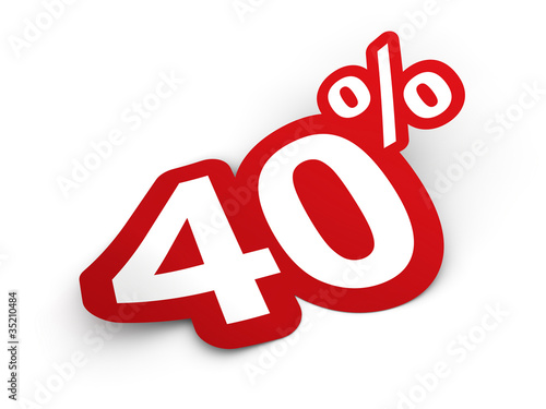 Percent sticker 3d render illustration