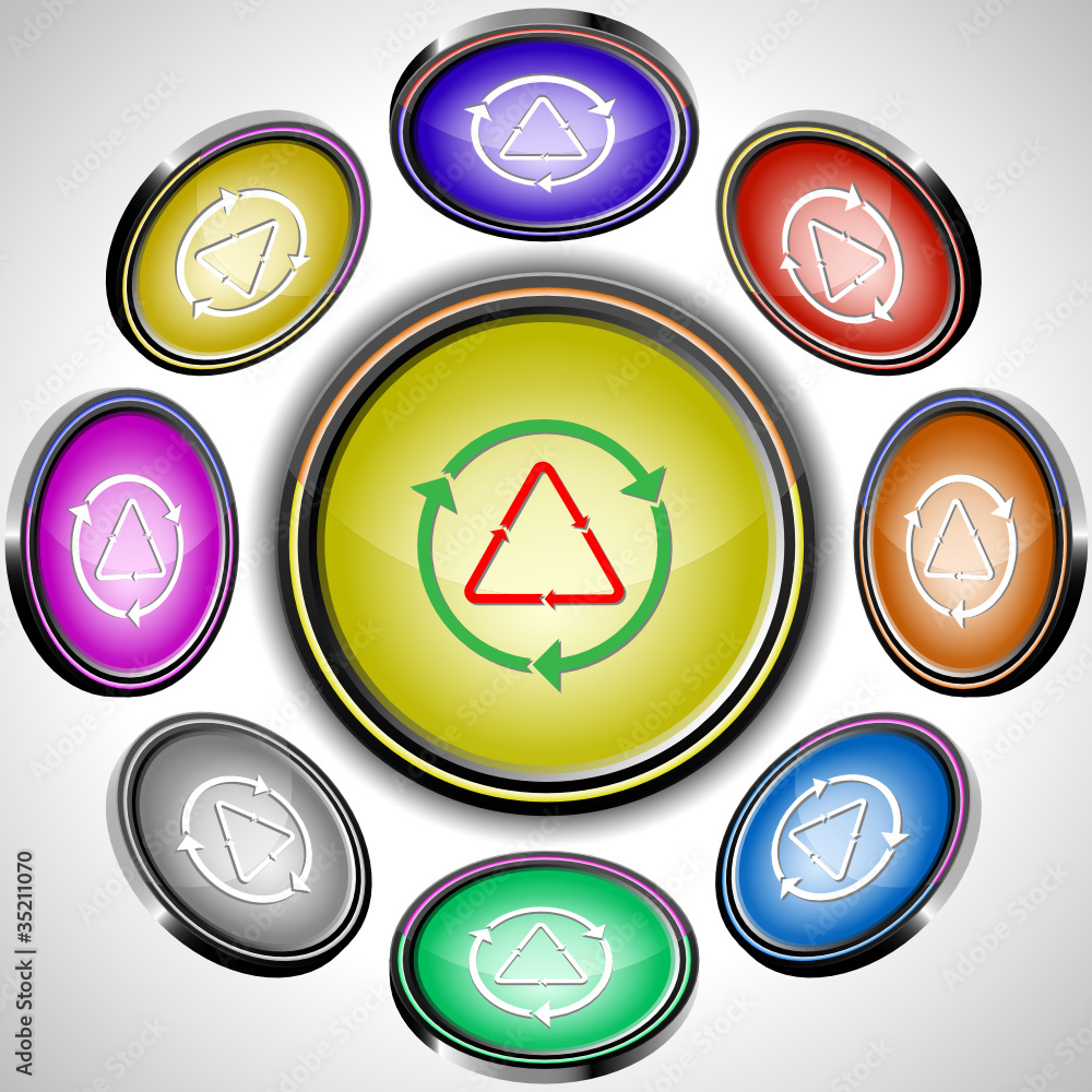 Recycle symbol. Vector internet buttons. Recycle symbol. Vector internet buttons.