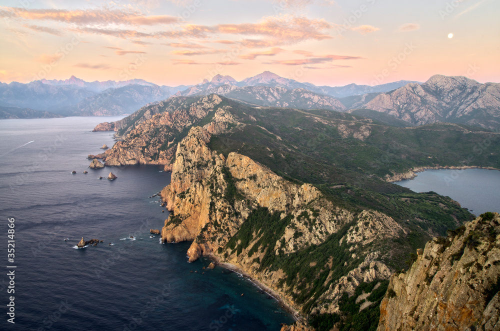 Corsica, Golfo di Porto, panorama dal Capo Rosso.
