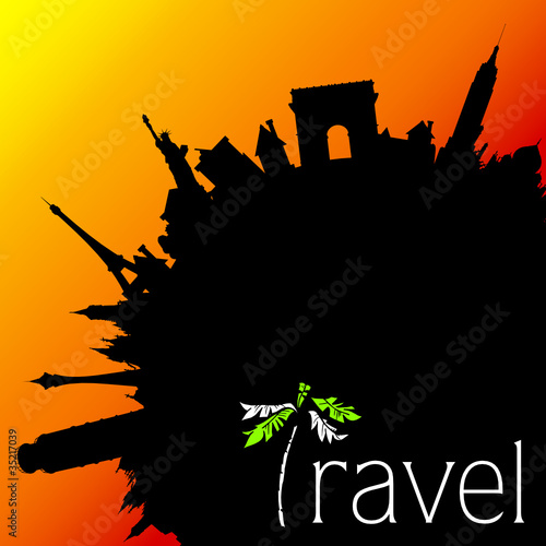 travel and city sights illustration