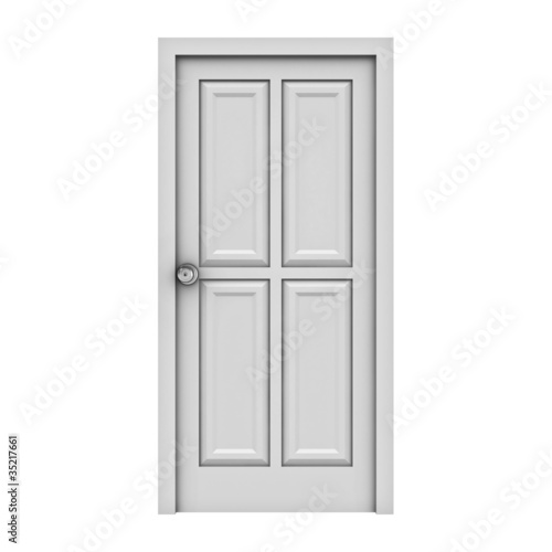 White door isolated on white background