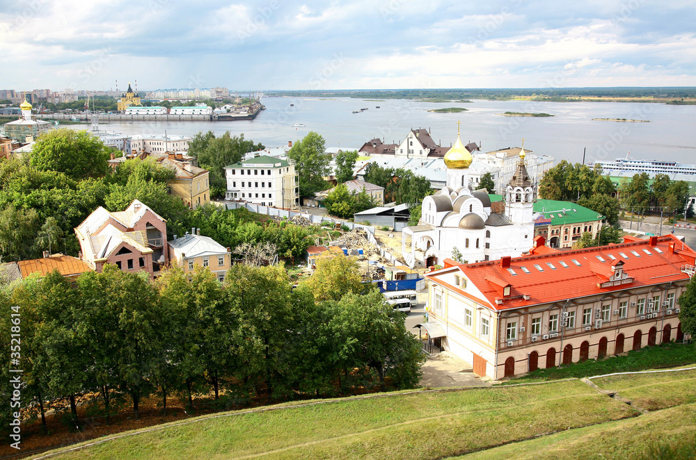 General summer view of Nizhny Novgorod in Russia