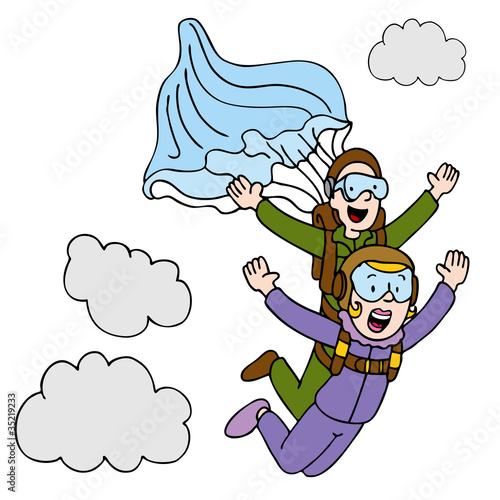 Tandem Sky Diving Woman