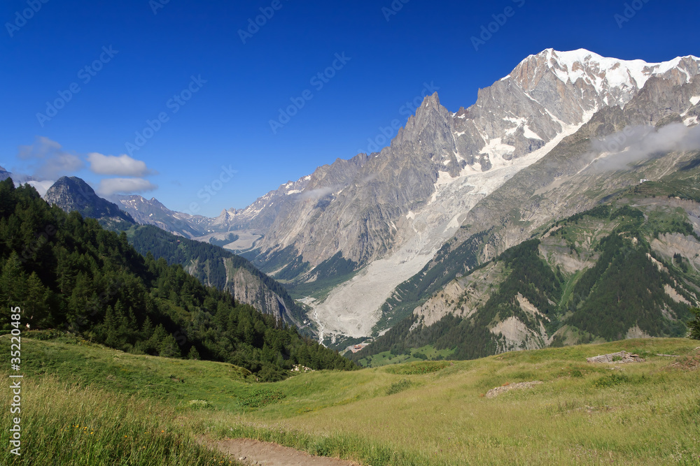 mont Blanc from Ferret valley, Italy