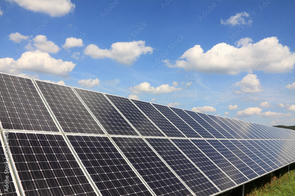 Solar Power Station in the green summer Nature Solar Power Station in the green summer Nature