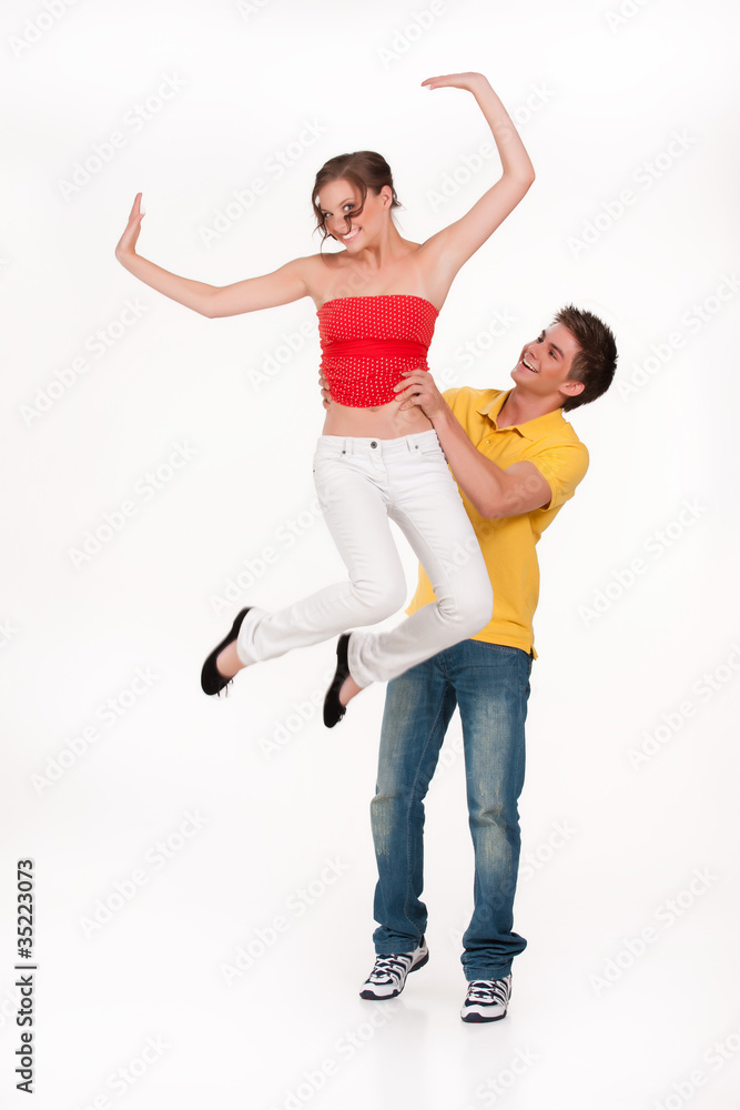 Young Smiling Woman and Man